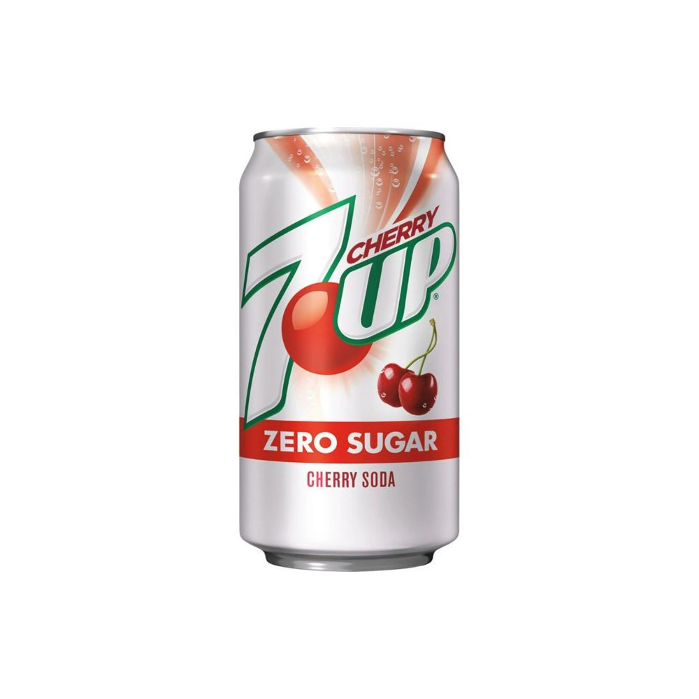 7UP Zero Sugar Cherry Soda USA - Bevanda gassata al gusto 7UP e ciliegia senza zucchero 355 ml