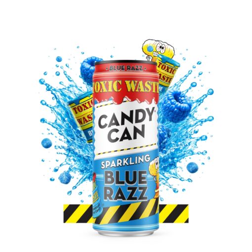 CANDY CAN Waste Blue Razz 330 ml – Bibita Gassata al Gusto Lampone Blu (Edizione Limitata)