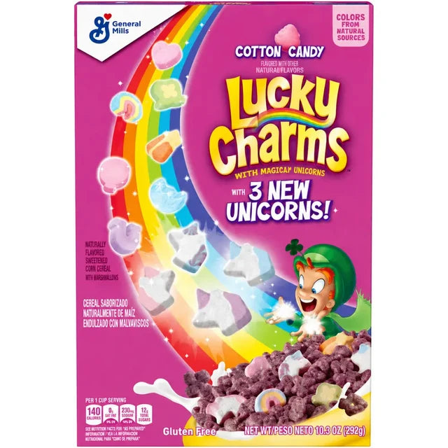 Lucky Charms Cotton Candy – Zucchero Filato con Marshmallow Magici 300g (Edizione Americana)