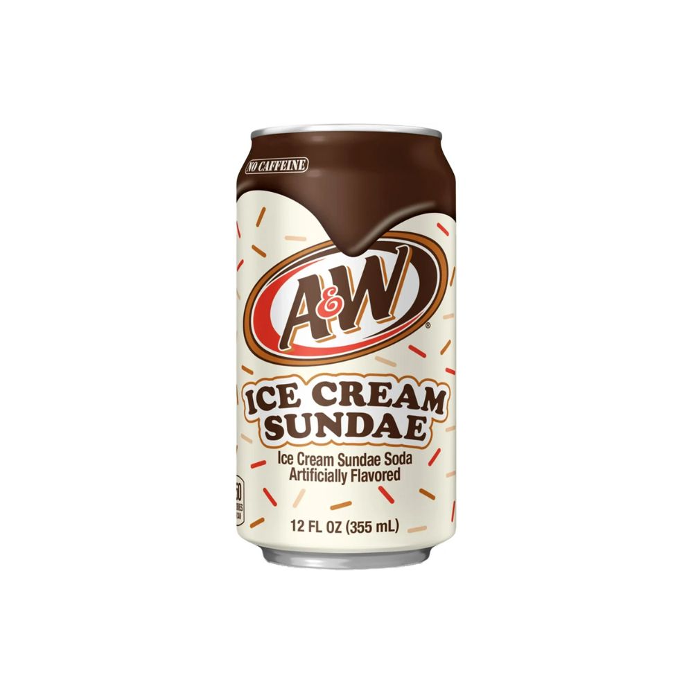 A&W Ice Cream Sundae 355 ml - Bevanda gusto frizzante, dolce e cremoso, con il sapore autentico del gelato alla vaniglia 355 ml