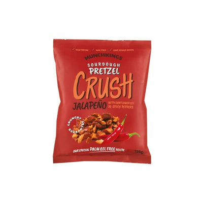 MUNCHKINGS Pretzel Crush Jalapeno - Pretzel croccante al gusto di jalapeno e spezie 125 g
