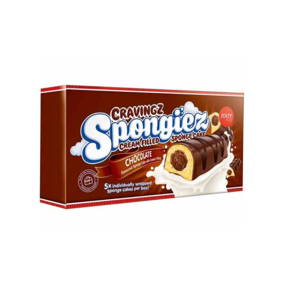 JOUY&CO Cravingz Spongiez creamy filling sponge cake- merendina di pan di spagna, generosamente ripiene e ricoperte di una ricca crema al cioccolato 40.g