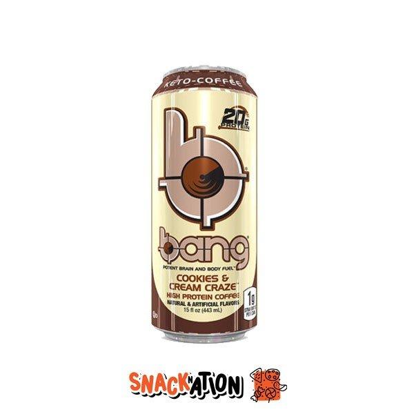 BANG Keto-Coffee Cookies & Cream Craze - Bevanda Energetica al gusto di latte e biscotti 473 ml - Snackation