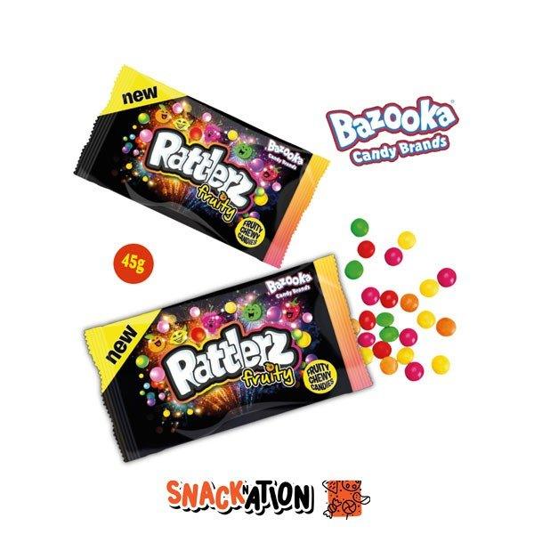 BAZOOKA Rattlerz Fruity - Caramelle alla frutta frizzanti 45 gr - Snackation