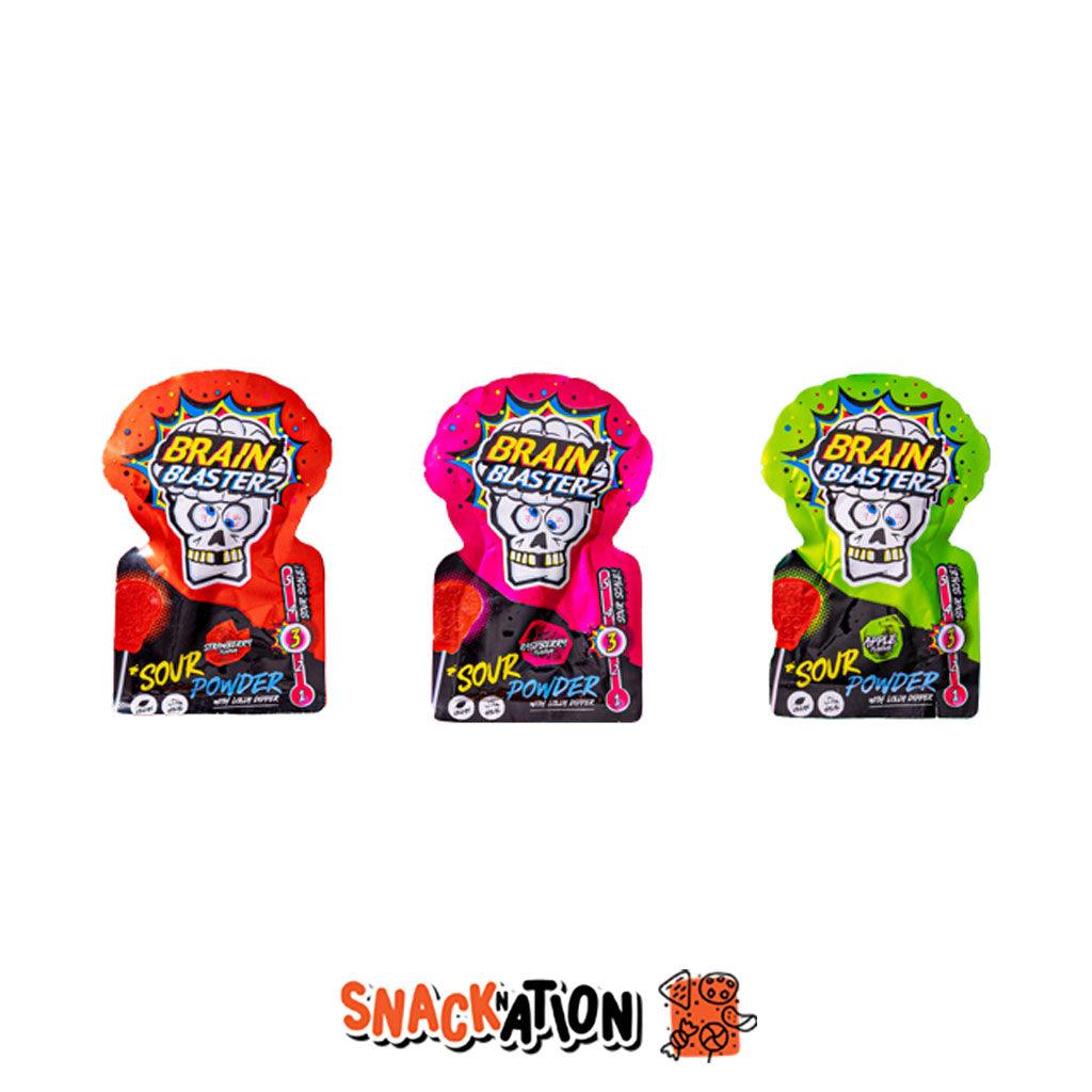BRAIN BLASTERZ Sour Powder Lolly Dipper - Lecca Lecca con polverina aspra 10 gr - Snackation
