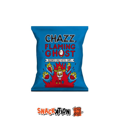 CHAZZ Potato Chips Flaming Ghost Pepper – Patatine piccanti con il peperoncino Flaming Ghost 50 g - Snackation