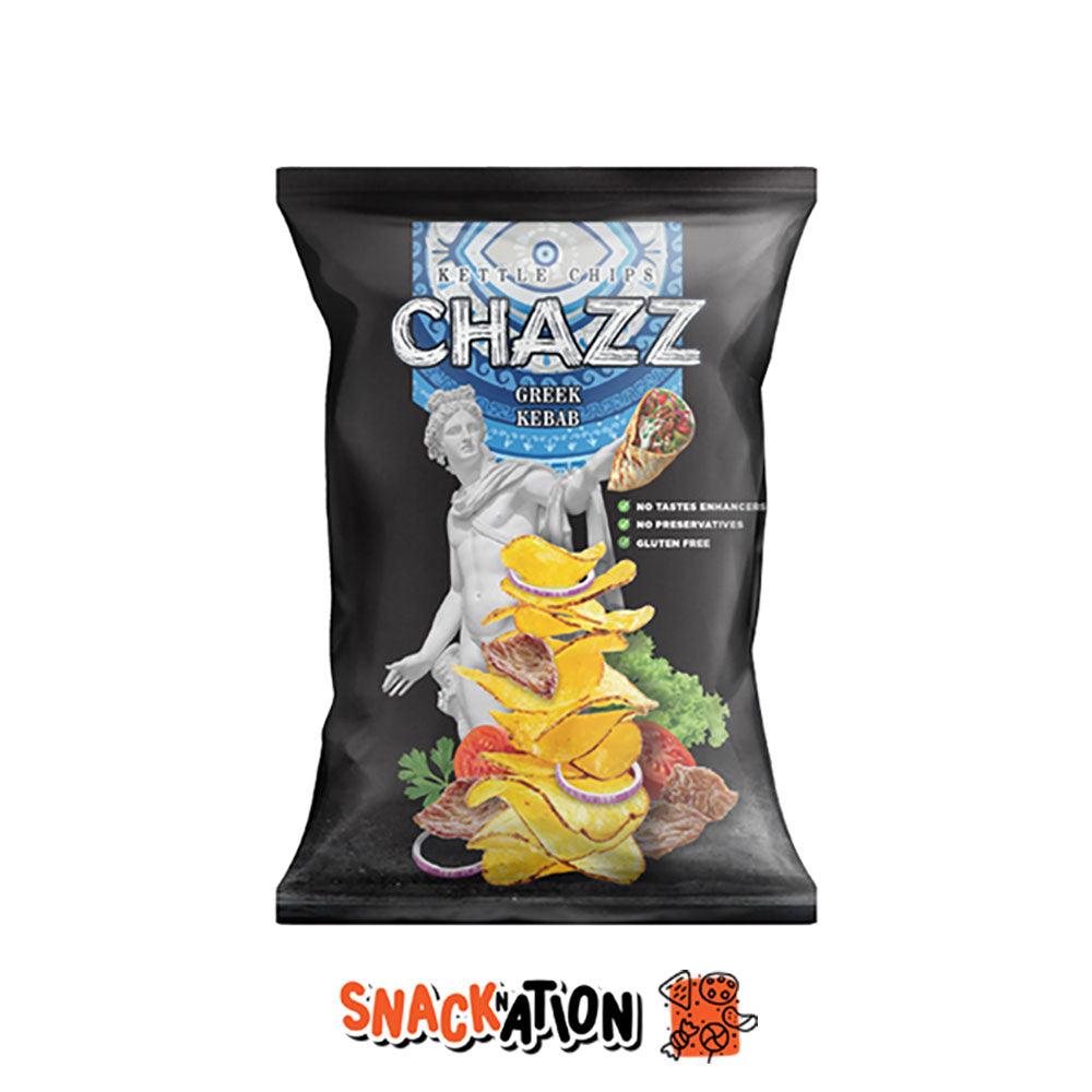 CHAZZ Potato Chips Greek Kebab Flavour – Patatina al gusto di Kebab Greco 90g - Snackation
