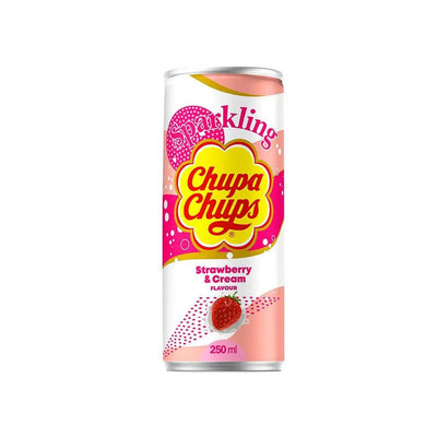 CHUPA CHUPS Strawberry & Cream - Bevanda gassata al gusto fragola e panna 250 ml - Snackation