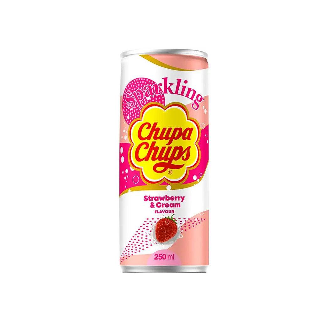 CHUPA CHUPS Strawberry & Cream - Bevanda gassata al gusto fragola e panna 250 ml - Snackation