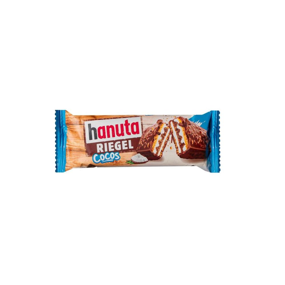 FERRERO Hanuta Riegel Cocos - Barretta di Wafer Ripiena di Crema al Cocco e Nocciole ricoperta di Cioccolato al Latte 34,5 g EDIZIONE LIMITATA