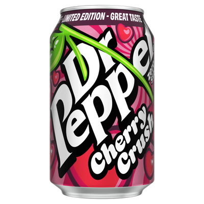 DR PEPPER USA ZERO Cherry CRUSH - Bevanda Dr Pepper alla ciliegia senza zucchero 330 ml