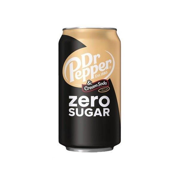 DR PEPPER USA Cream Soda Zero - Bevanda Cremosa Dr Pepper senza zucchero 355 ml - Snackation