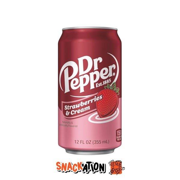 DR PEPPER USA Strawberries & Cream - Bevanda Cremosa Dr Pepper panna e fragola 355 ml - Snackation