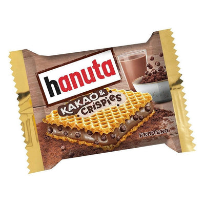 FERRERO Hanuta Kakao & Crispies - Wafer ripieni di crema Nutella e croccanti pezzetti di cereali 23 gr - Snackation
