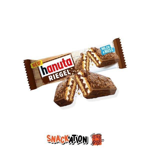 FERRERO Hanuta Riegel - Wafer al cioccolato ripieni di crema al latte e nocciola 34.5 gr - Snackation