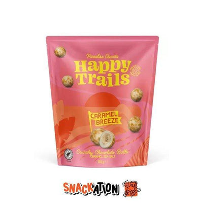 HAPPY TRAILS Caramel Breeze - Palline di cioccolato bianco e caramello salato 155 gr - Snackation