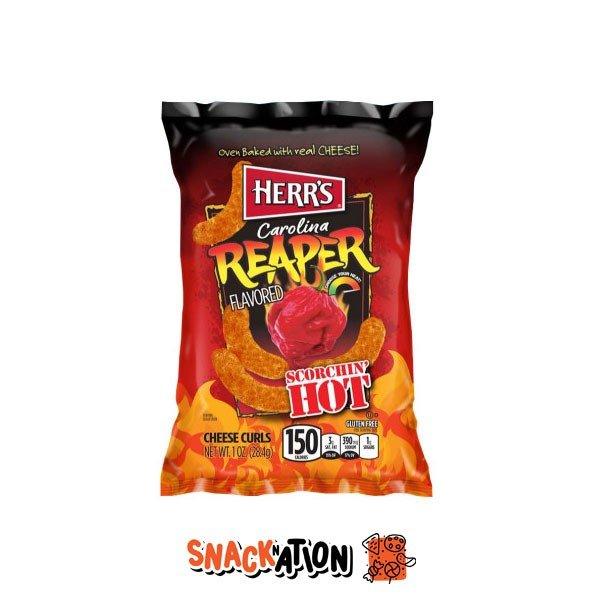 HERR'S Carolina Reaper Scorchin' Hot Cheese Curl - Patatina di mais al formaggio e peperoncino 184,6 gr - Snackation