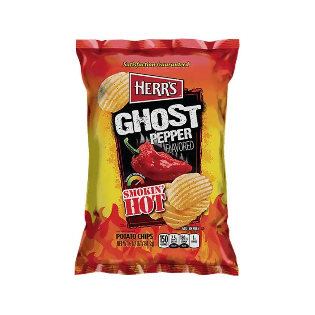 HERR'S Ghost Pepper Flavored - Patatina al gusto di peperoncino Ghost Pepper Bhut Jolokia 184,6 gr - Snackation