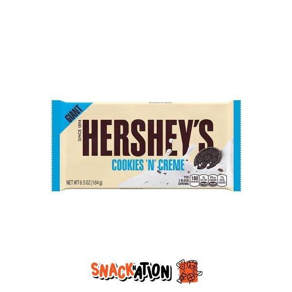 HERSHEY'S Cookies 'N' Cream Giant - Tavoletta di cioccolato bianco e biscotti Gigante 184 gr - Snackation