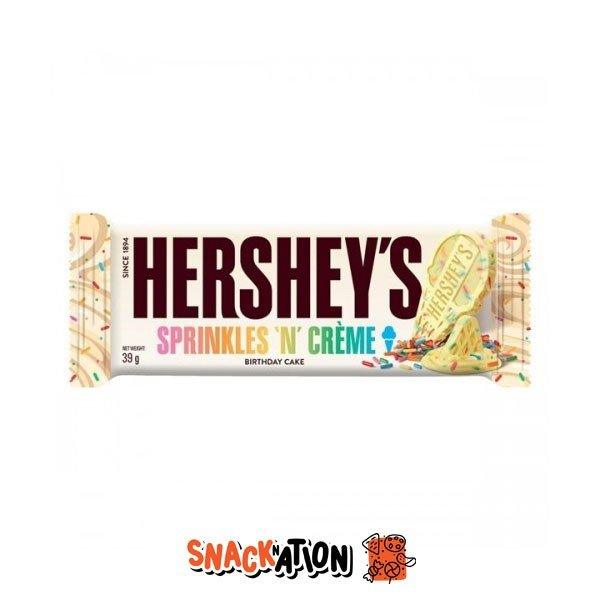 HERSHEY'S Sprinkle N Cream - Tavoletta di cioccolato bianco e torta di compleanno 39 gr - Snackation
