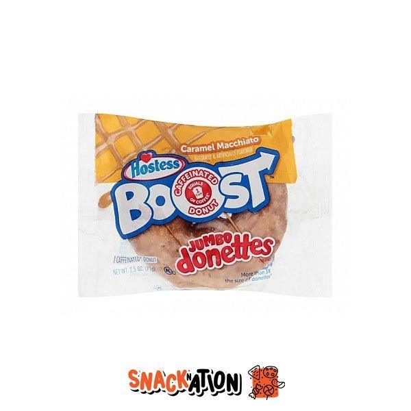 HOSTESS Boost Jumbo Donettes Caramel Macchiato - Ciambella al caramello con Caffeina 71 gr - Snackation