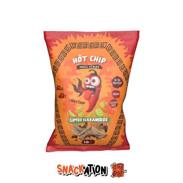 Hot Chip Strips Limed Habaneros - Patatine di mais al peperoncino e lime 80 gr - Snackation