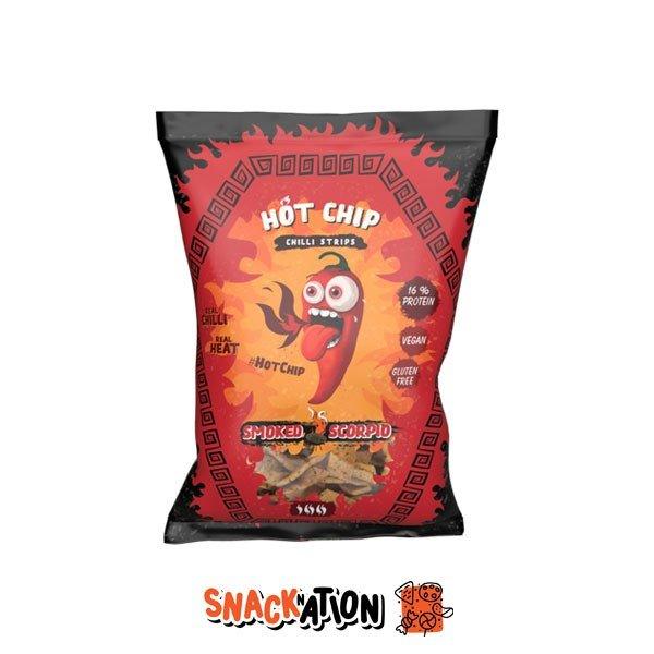 Hot Chip Strips Smoked Scorpio - Patatine di mais piccanti 80 gr - Snackation