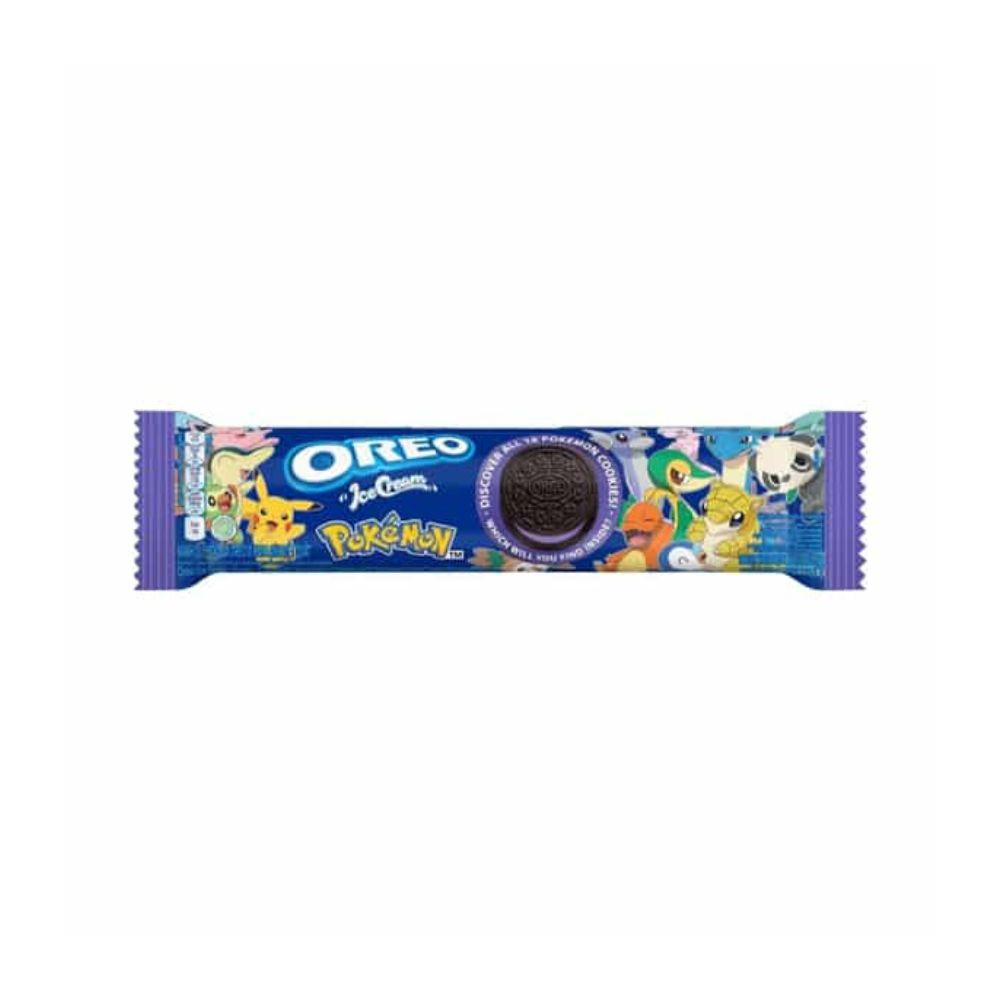 OREO Pokemon Ice Cream Blueberry – Biscotto al cioccolato con crema ai mirtilli 120 g