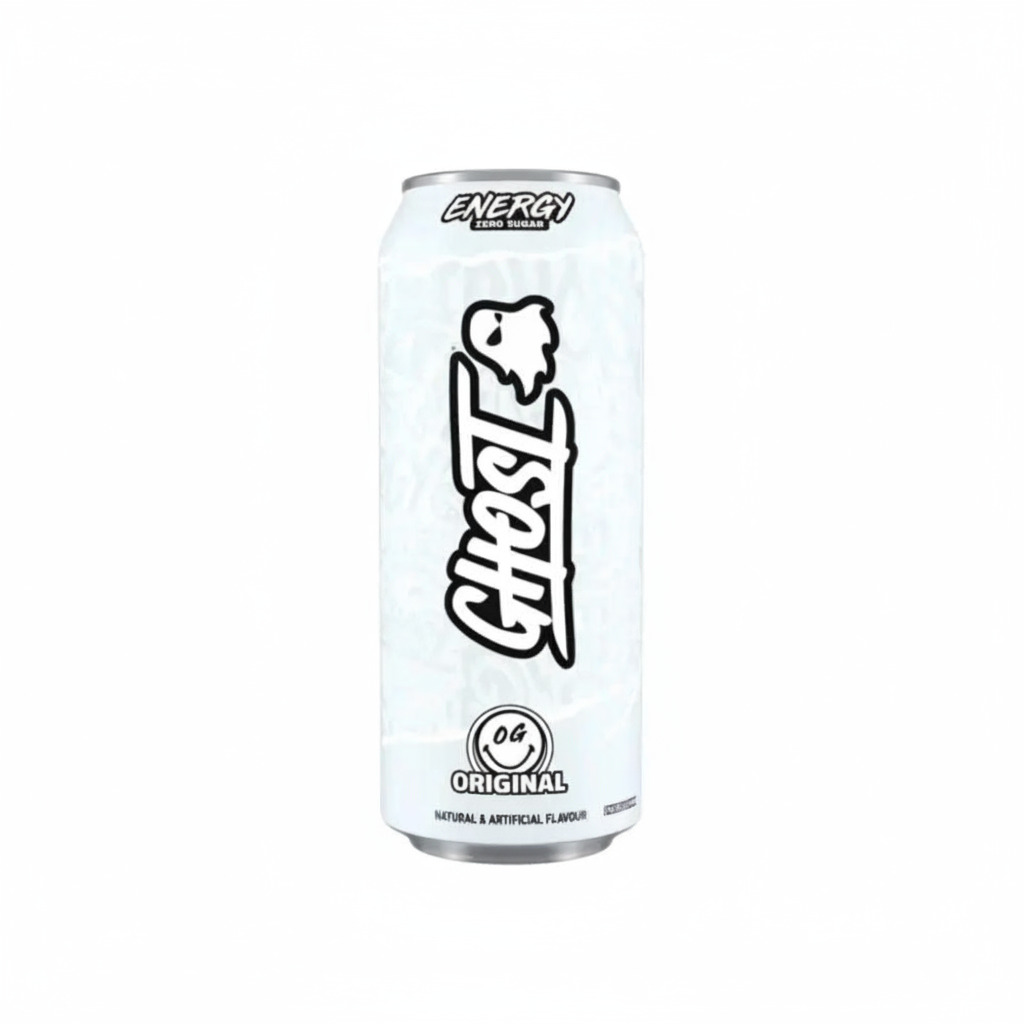 Ghost Energy OG Original Zero 500 ml su sfondo bianco