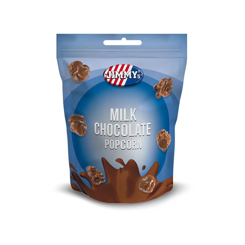 JIMMY'S Milk Chocolate Popcorn - Popcorn dolce ricoperto di cioccolato al latte 120 gr - Snackation