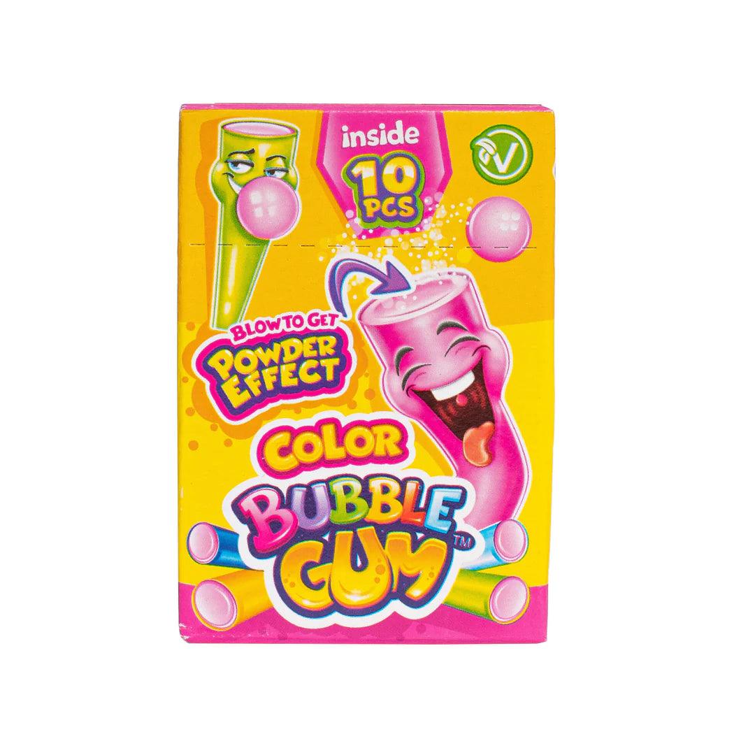 JOHNY BEE Color Bubble Gum Powder Effect - Bubble Gum gusto tutti frutti e stickers 35 gr - Snackation