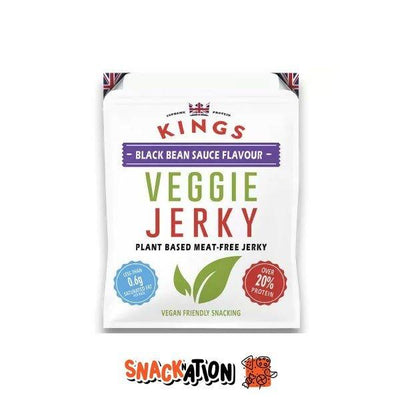KINGS Veggie Jerkie Black Bean Sauce Flavour - carne essiccata vegana 25 gr - Snackation