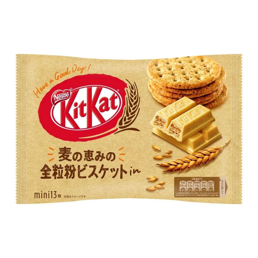Kit Kat Mini Whole Wheat Japan – Wafer integrale, con crema integrale e ricoperto da cioccolato bianco 116 g - Snackation