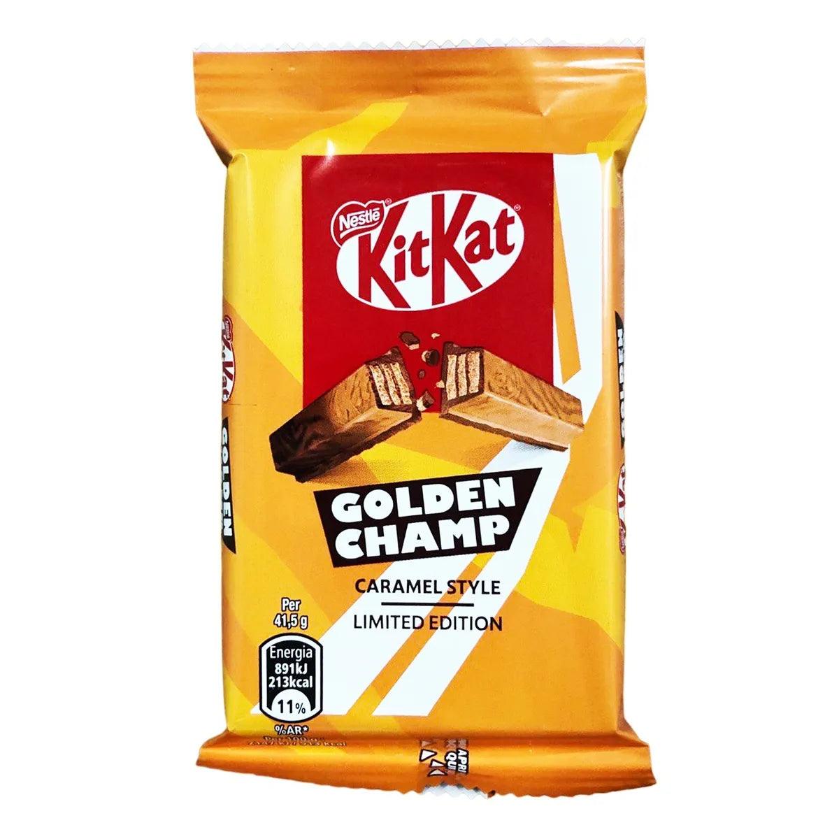 KITKAT Golden Champ - Barretta di cioccolato al caramello e wafer al 42 gr Limited Edition - Snackation