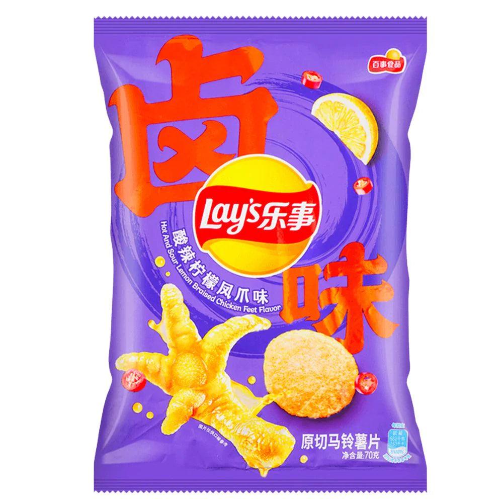 LAY'S Hot and Sour Lemon Braised Chicken Feet - Patatine gusto di zampa di pollo piccante e limone 70 gr - Snackation