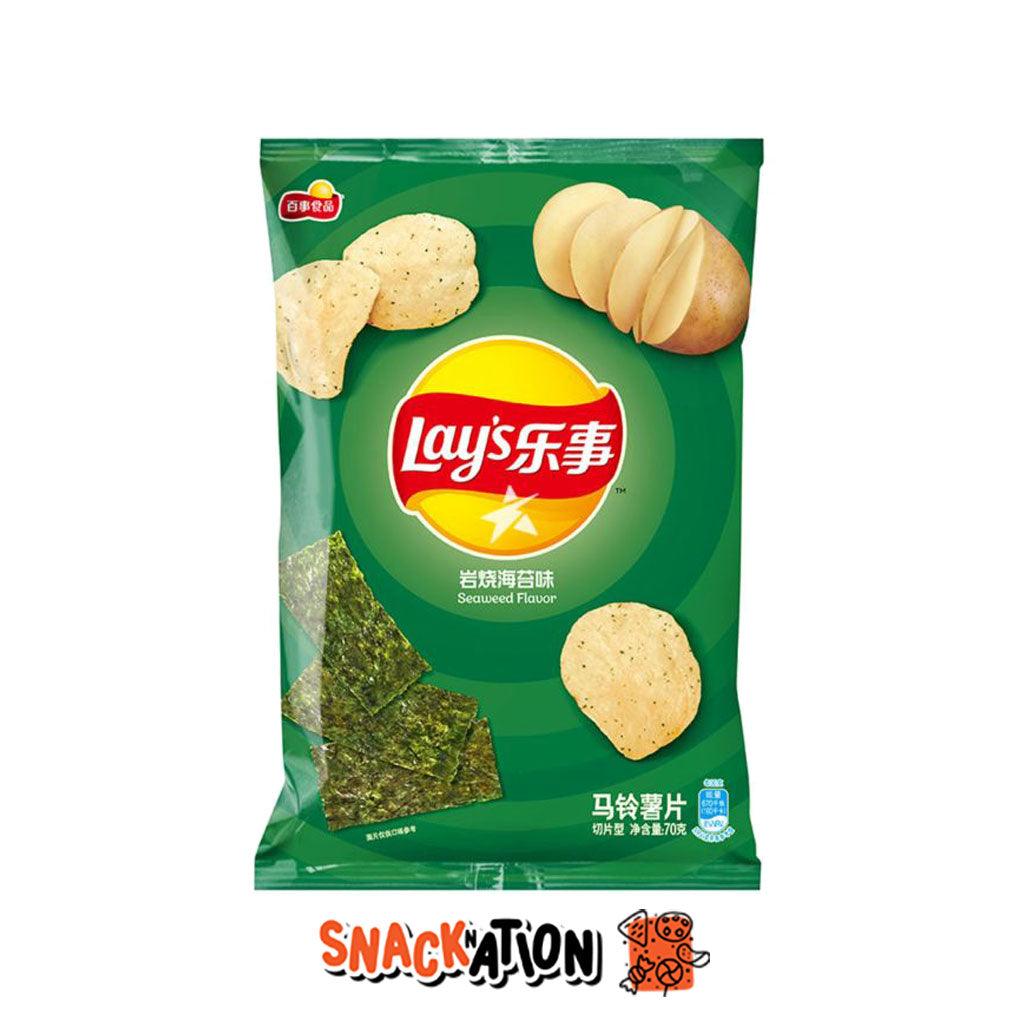 LAY'S Seaweed Flavor - Patatine gusto di alghe marine 70 gr - Snackation