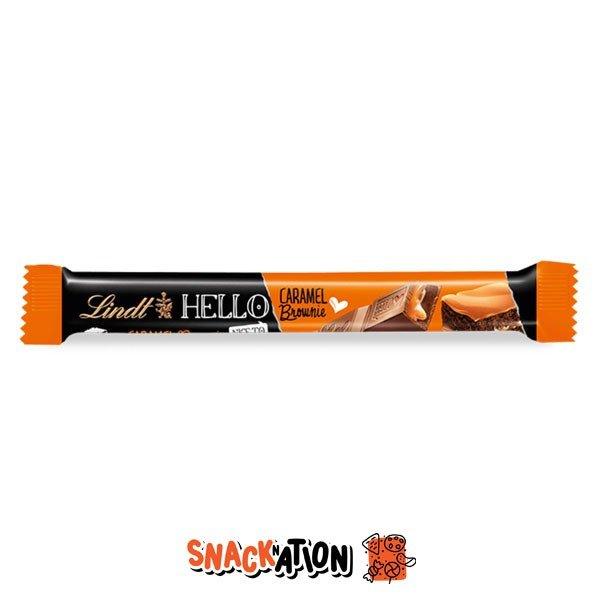 LINDT Hello Stick Caramel Brownie - Stick di cioccolato al latte ripieno di caramello e brownie 39 gr - Snackation