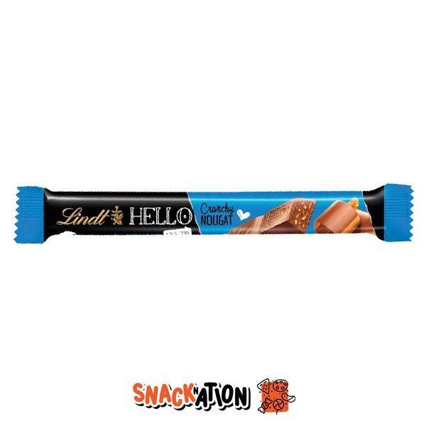 LINDT Hello Stick Crunchy Nougat - Stick di cioccolato al latte ripiene di torrone 39 gr - Snackation