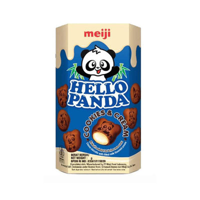 MEIJI Hello Panda Cookies & cream - Biscotti alla crema al cacao con ripieno di crema al gusto di latte 42g - Snackation