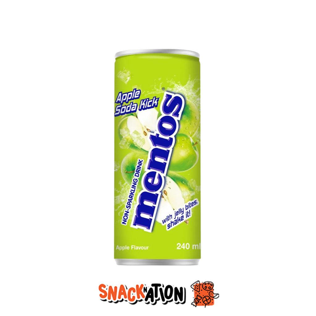 MENTOS Apple Soda Kick - Bevanda non gassata al gusto di Mela e pezzi di nata de coco 240 ml - Snackation