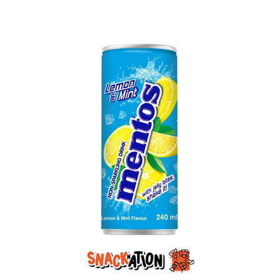 MENTOS Lemon & Mint - Bevanda non gassata al gusto di Limone, Menta e pezzi di nata de coco 240 ml - Snackation