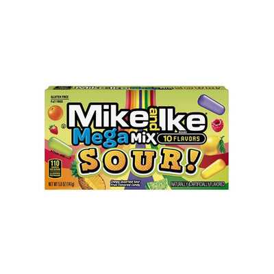 MIKE AND IKE Mega Mix Sour - Caramelle a 10 gusti di frutta differenti aspri 141 gr - Snackation