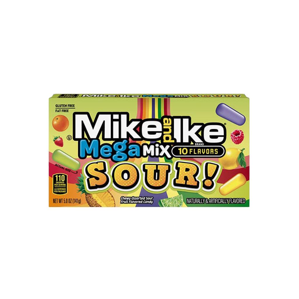 MIKE AND IKE Mega Mix Sour - Caramelle a 10 gusti di frutta differenti aspri 141 gr - Snackation
