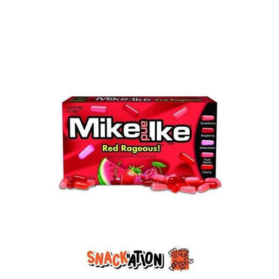 MIKE AND IKE Red Rageous - Caramelle a ciliegie, lamponi, fragole e l’anguria 141 gr - Snackation