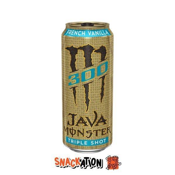 MONSTER ENERGY Java Triple Shot French Vanilla LEGGERMENTE AMMACCATA - Bevanda Energetica al gusto di caffè, panna e vaniglia francese 473 ml - Snackation