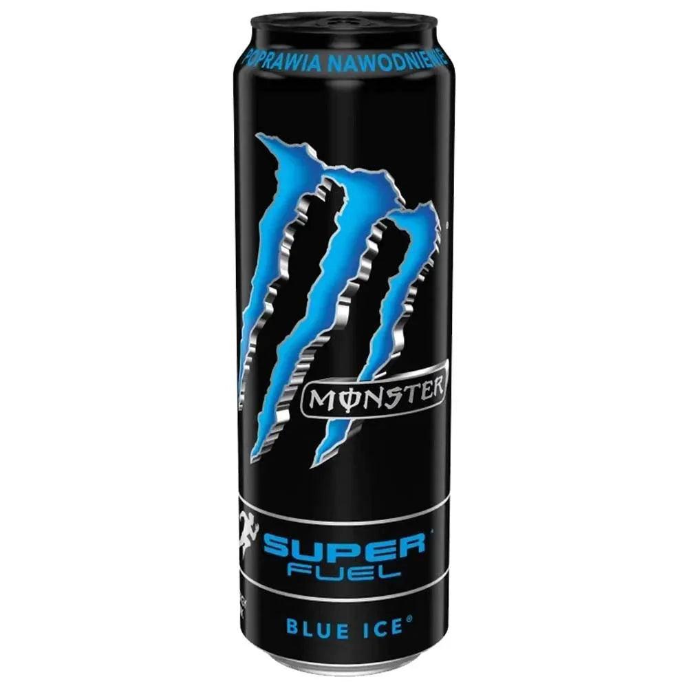 MONSTER ENERGY Super Fuel Blue Ice LEGGERMENTE AMMACCATA - Bevanda Energetica al gusto lampone blu 568 - Snackation
