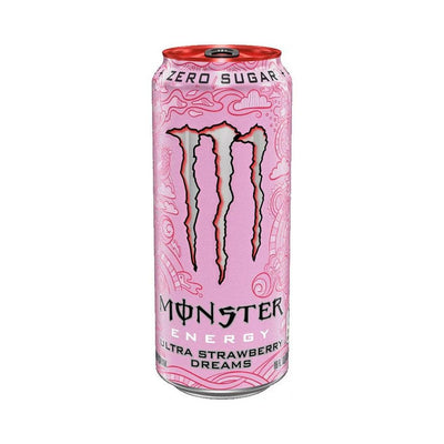 MONSTER ENERGY Ultra Strawberry Dreams USA - Bevanda Energetica al gusto di Fragola senza zucchero 473 ml - Snackation