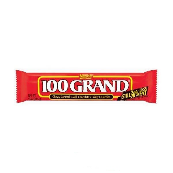 NESTLE' 100 Grand - Barretta di cioccolato, caramello e riso soffiato 42,5 gr - Snackation