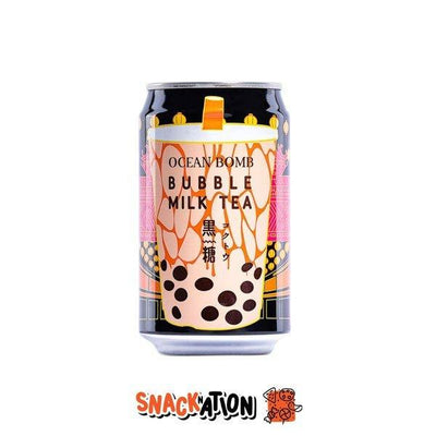 OCEAN BOMB Bubble Milk Tea Brown Sugar - Bevanda al gusto bubble tè al latte e zucchero di canna 315 ml - Snackation