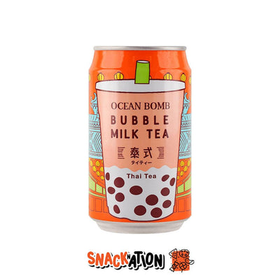 OCEAN BOMB Bubble Milk Tea Thai Tea - Bevanda al gusto bubble tè al latte e Tè Tailandese 315 ml - Snackation